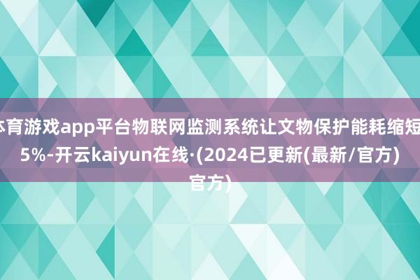 体育游戏app平台物联网监测系统让文物保护能耗缩短25%-开云kaiyun在线·(2024已更新(最新/官方)